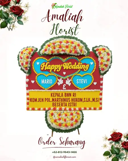 Papan Bunga Pernikahan Bucu